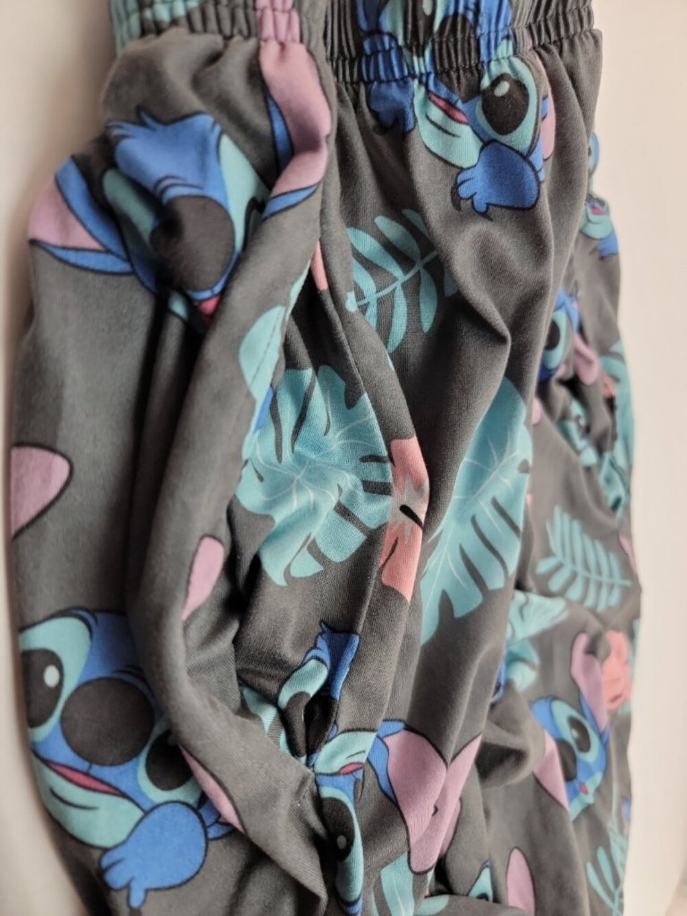 Disney Lilo & Stitch Tropical Lounge Sleep Pants Men's Large Gray Pockets Soft - Picture 5 of 5